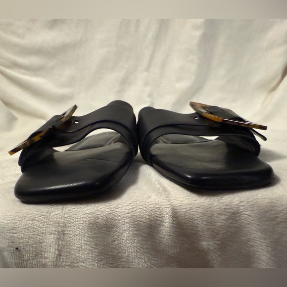 Joie Black Sandals with Tortoise Buckle - Picture 4 of 5